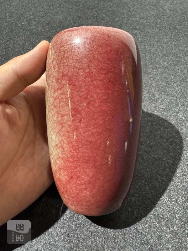 清康熙 郎窑红釉萝卜瓶 - 图2